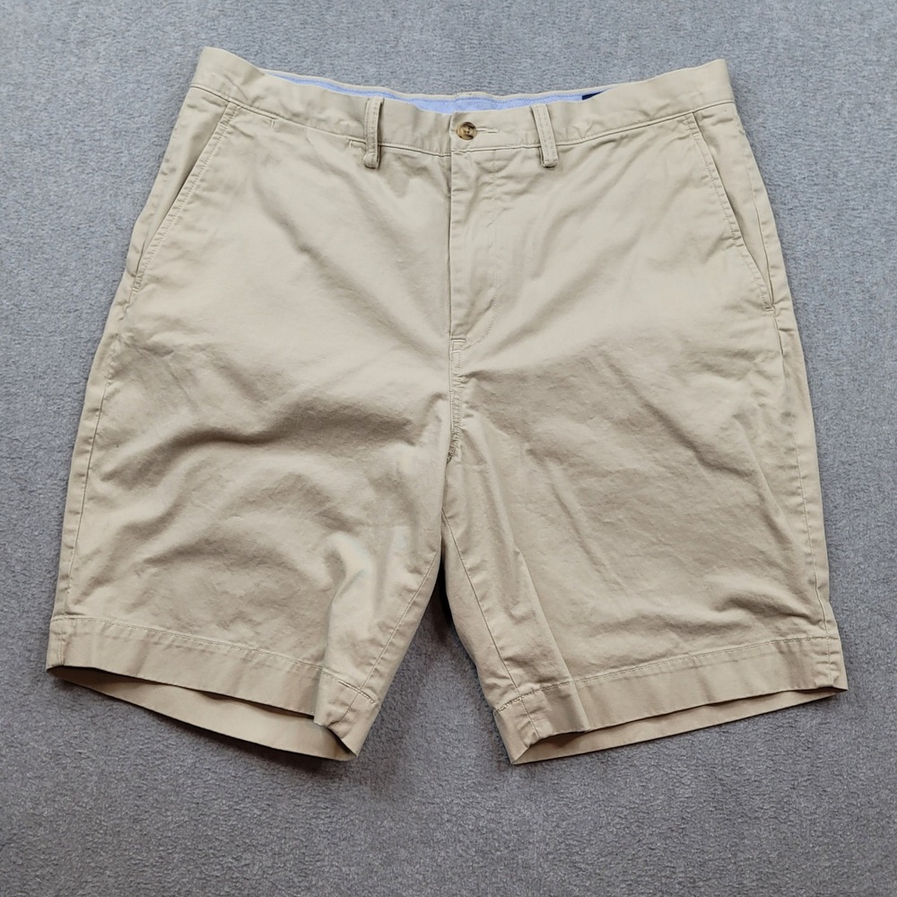 Polo Ralph Lauren Chino Shorts Mens 35x9 Tan Stretch Classic Fit Flat Front